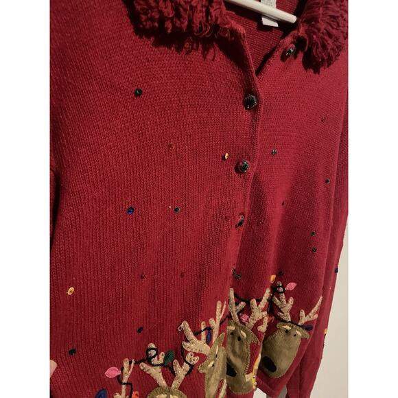 Ugly Christmas Reindeer‎ & Lights Large Red - Picture 4 of 10